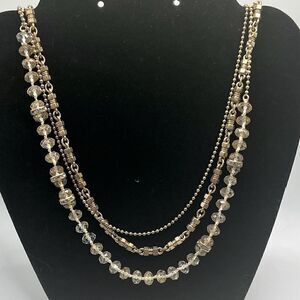 J. Crew multi strand gold tone beaded necklace